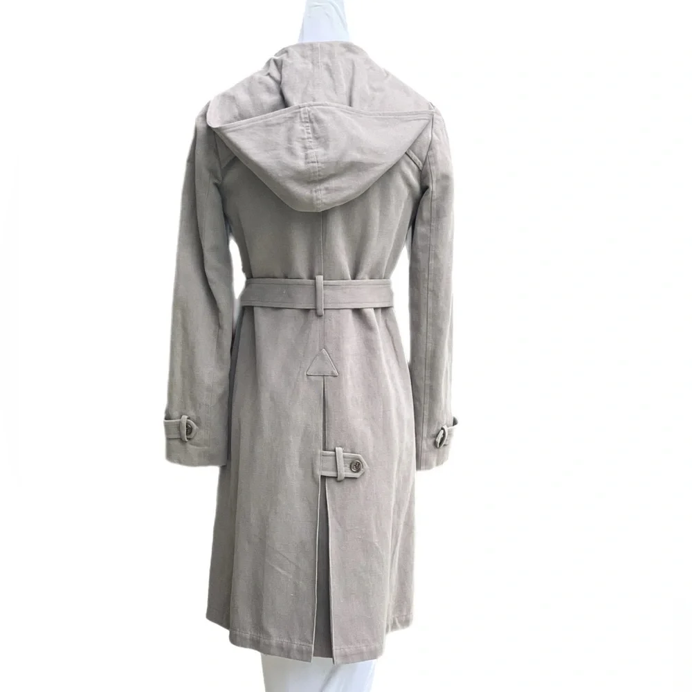 Gryphon New York Grey Hoodie Trench Coat Small Excellent used Condition